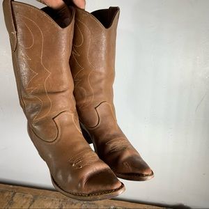 Vintage mens leather cowboy boots